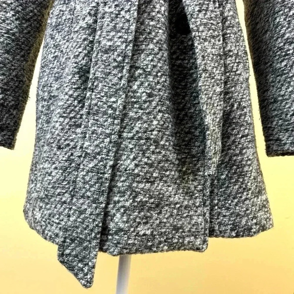 Sebby Heathered Gray Button Down Tie Waist Wool Blend Pea Coat Size L - Picture 7 of 16